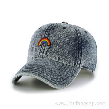 Fashion snow washing denim baseball cap